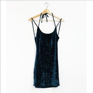 NBD Velvet Halter low back mini dress